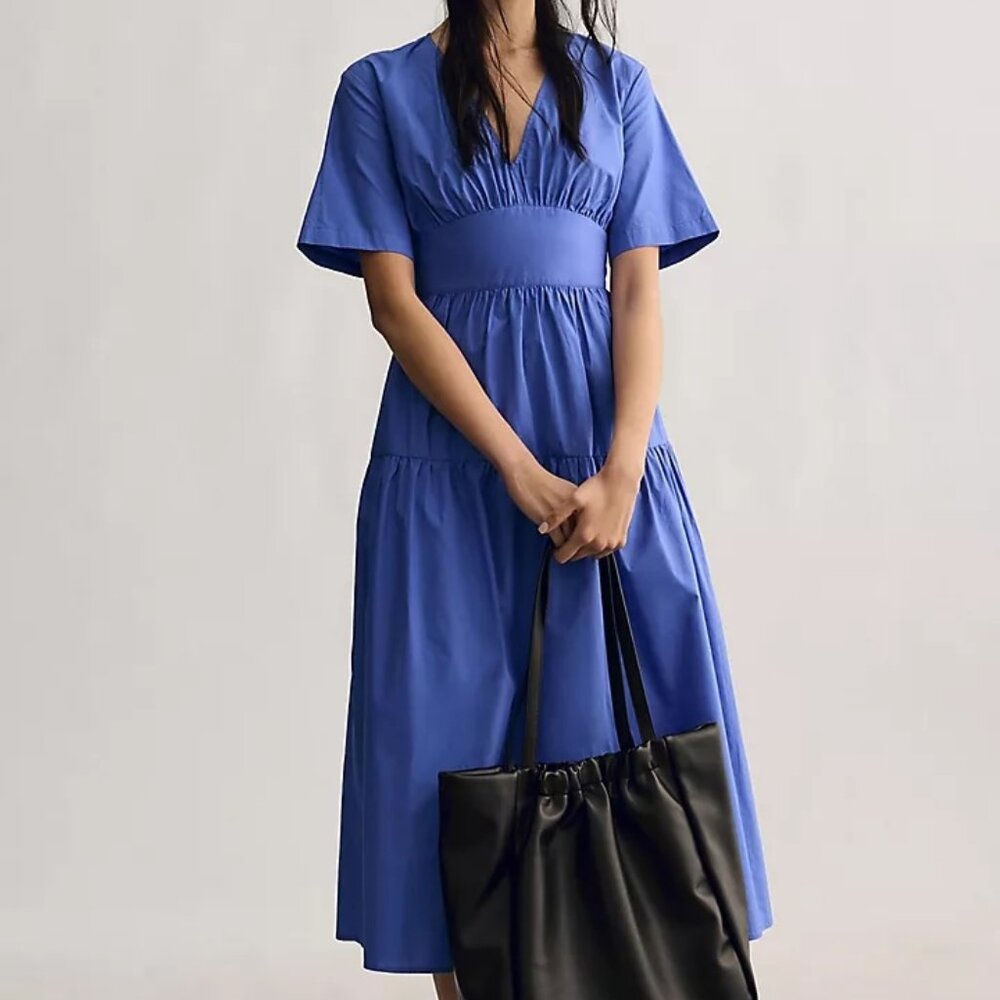 💙 Anthropologie Aeva Midi Dress – Royal Blue  – EU 36 (US 4) 💙